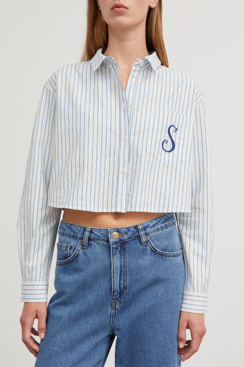 SKALL STUDIO Moment Shirt, Blue/white Stripe