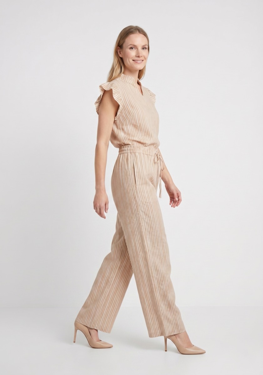 Tiffany Clothing Iris Pants, Beige/camel Stripe