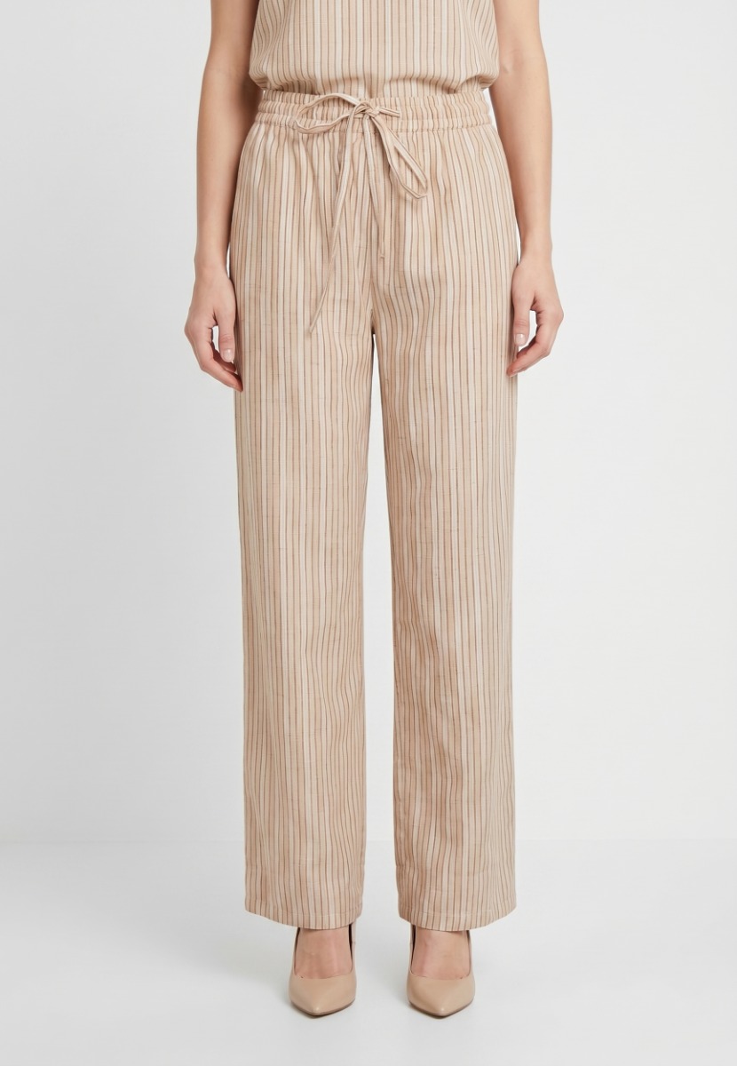Tiffany Clothing Iris Pants, Beige/camel Stripe