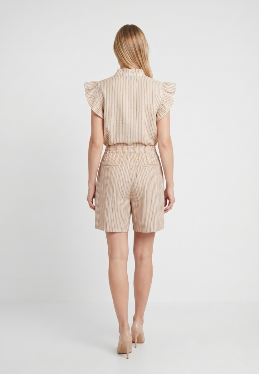 Tiffany Clothing Iris Shorts, Beige/camel Stripe