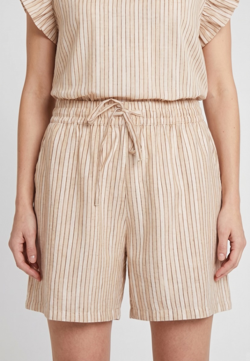 Tiffany Clothing Iris Shorts, Beige/camel Stripe