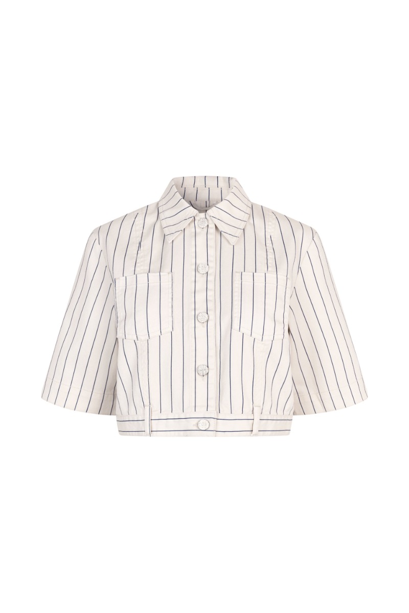 BAUM UND PFERDGARTEN Majsa Shirt, White Sand Pinstripe