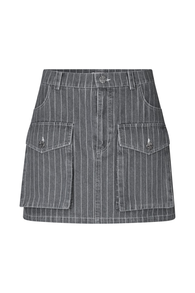 BAUM UND PFERDGARTEN Sali Skirt, Grey Pinstripe