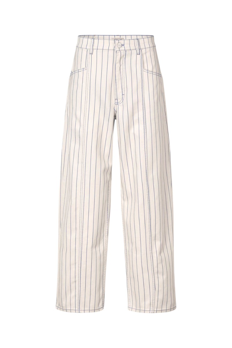 BAUM UND PFERDGARTEN Nara Pants, White Sand Pinstripe