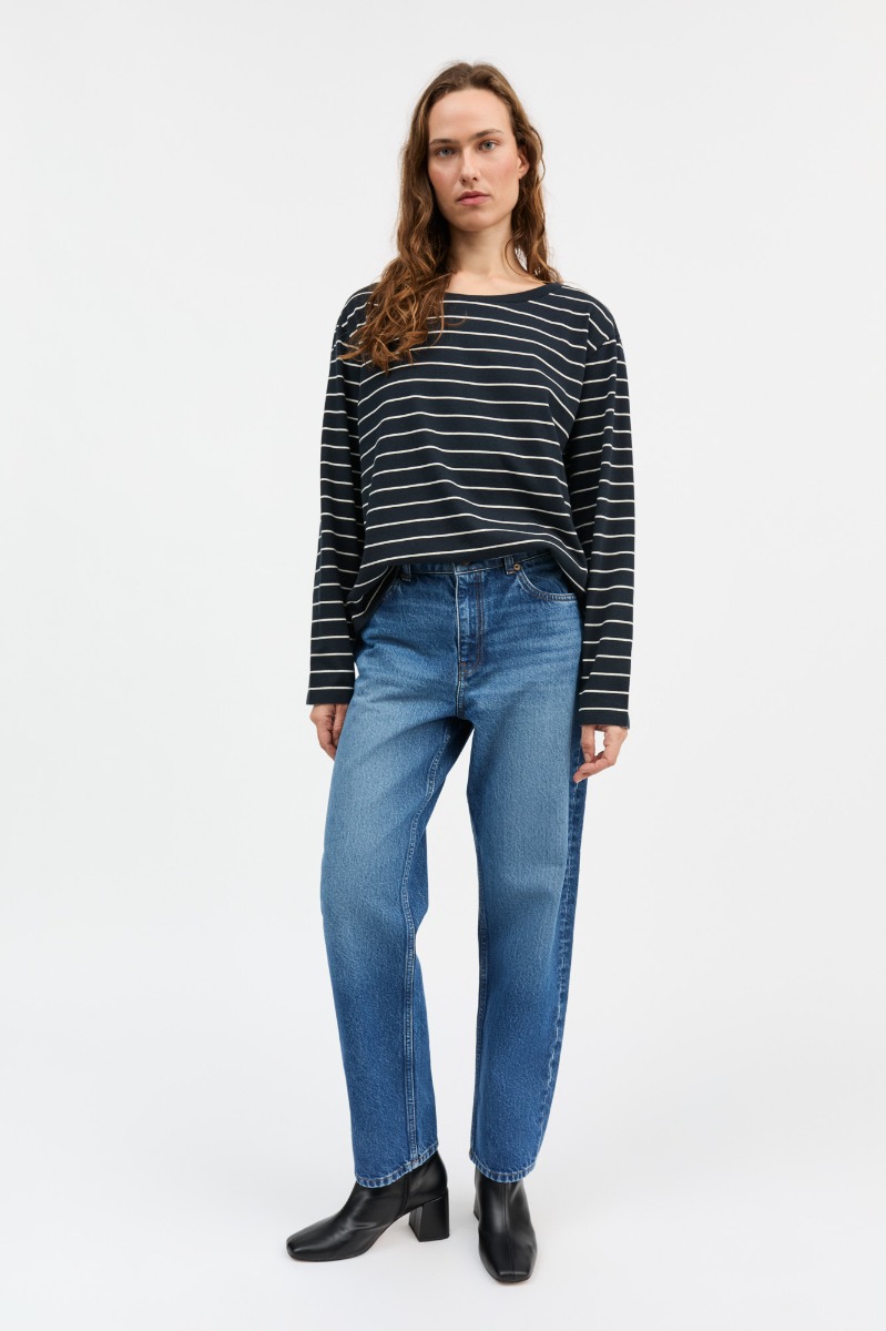 Skall Studio Loui Oversized Blouse, Navy/white Stripe