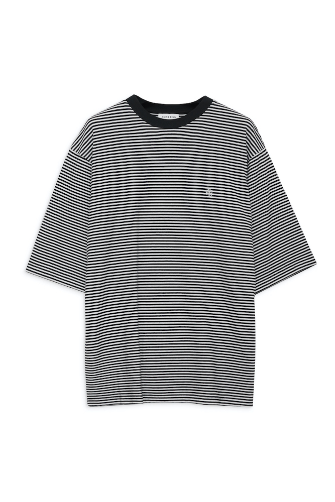 Anine Bing Bo Tee A-08-2394, Black And White Stripe