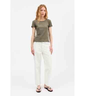 Skall Studio Edie Cap Sleeve Tee, Olive