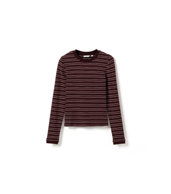 Noella N-mykel Ls Top, Dizzy Burgundy Stripe
