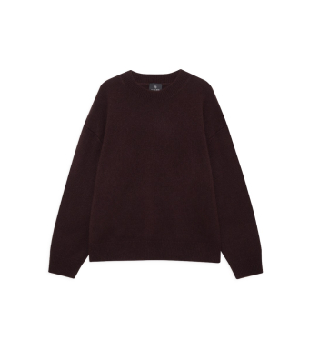Anine Bing Lee Crew Sweater, Deep Brown