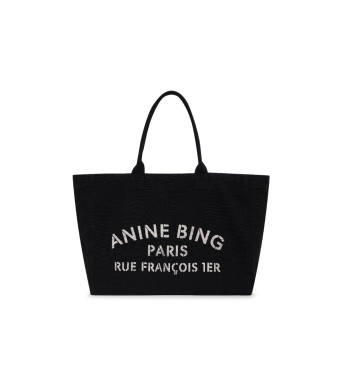 Anine Bing Leo Canvas Tote, Black