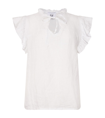 TIFFANY Etta Frill Top Linen, White