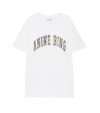 Anine Bing Walker Tee Anine Bing Leopard, Ivory