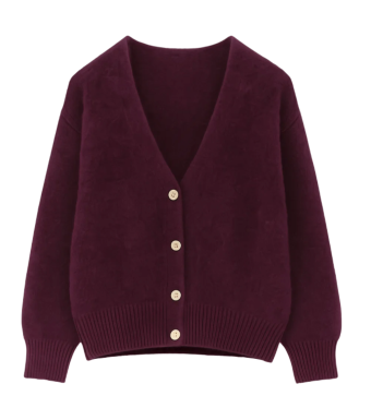 Tiffany Clothing Lilje Mohair Cardigan 80% Mohair, Aubergine