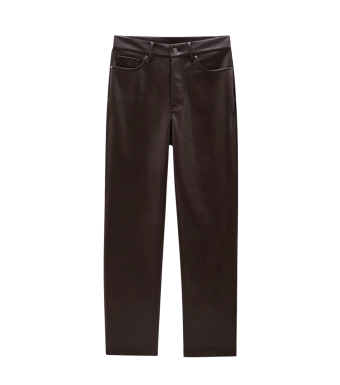 Anine Bing Bruno Pants A-03-10307, Deep Brown Recycled Leather