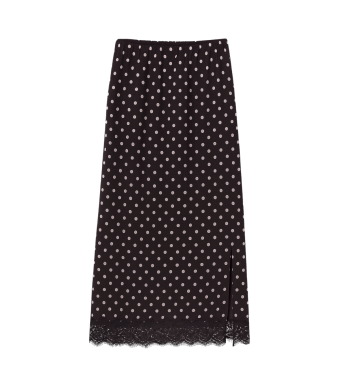 Opal Studio Lucia Lace Long Skirt Dots, Black
