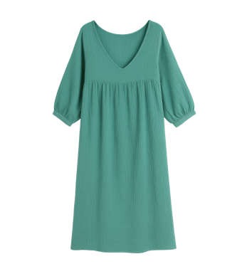 TIFFANY Double Cotton Summer Dress, Green