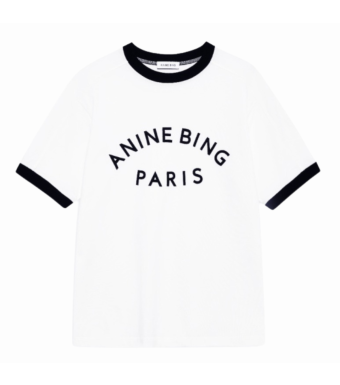 Anine Bing Jaylin Tee Paris, Ivory