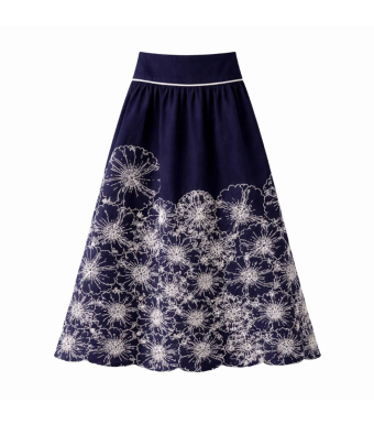 Farm Rio Skirt Blue Richelieu, Blue
