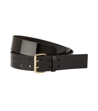 Anine Bing Mila Belt, Black Patent