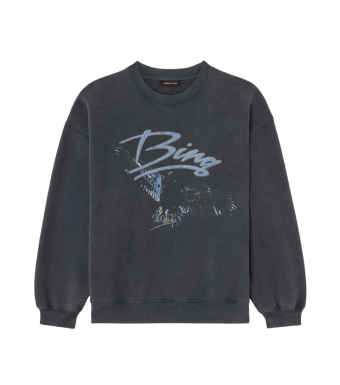 Anine Bing Spencer Sweatshirt Eagle, Washed Black