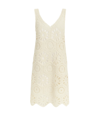 Opal Studio Freya Crocheted Dress, Creme