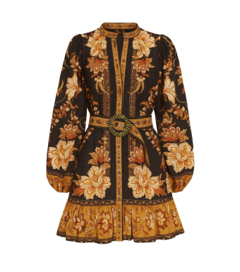 Farm Rio Mini Dress Majestic Garden, Majestic Garden Black