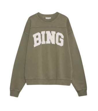 Anine Bing Trenton Sweatshirt Bing, Washed Olive