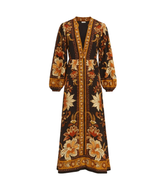 Farm Rio Maxi Dress Majestic Garden, Majestic Garden Black