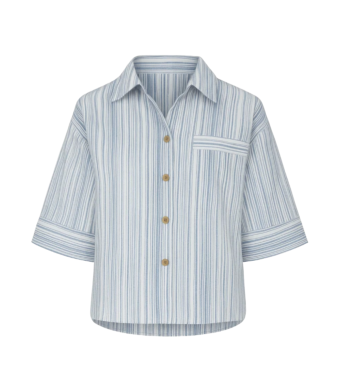 OPAL STUDIO Gile Shirt, Blue Stripe