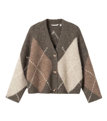 Noella N-laiana Knit Cardigan, Ash Brown Mix
