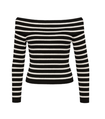 Opal Studio Filna Off Shoulder, Black/off-white