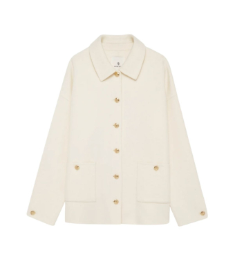 Anine Bing Luca Jacket Cashmere Blend, Ivory