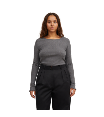 Skall Studio Edie Blouse L/S, Dark Grey Melange