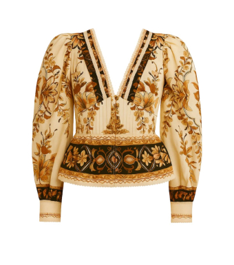 Farm Rio Blouse Majestic Garden, Majestic Garden Sand