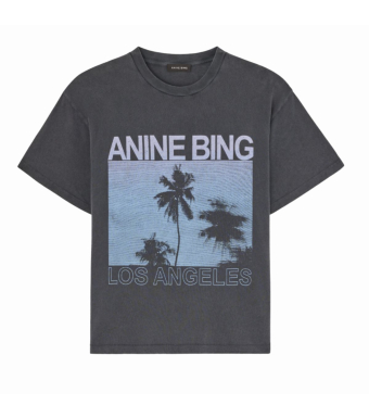 Anine Bing Cade Tee Palms, Washed Grey