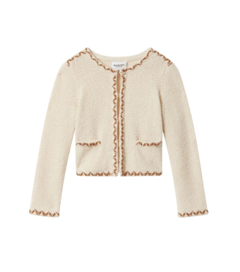 Isabel Marant Rochelle Cardigan, Ecru/bronze