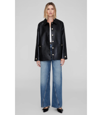 Anine Bing Luca Jacket Recycled Leather, Black