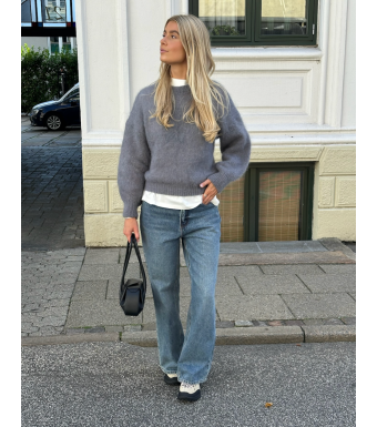 Opal Studio Mana Mohair O-neck 80% Mohair, Grey Melange