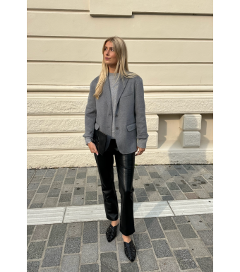 Anine Bing Bruno Pants A-03-10307, Black Recycled Leather