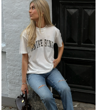 Anine Bing Walker Tee Anine Bing Leopard, Ivory