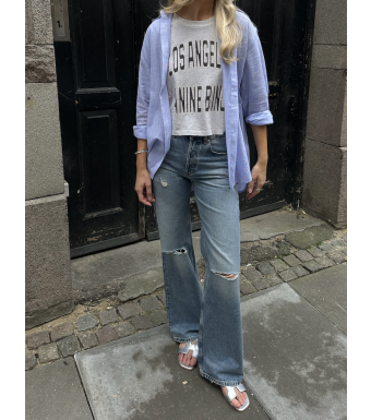 Anine Bing Hugh Jeans, Summer Indigo Destructed