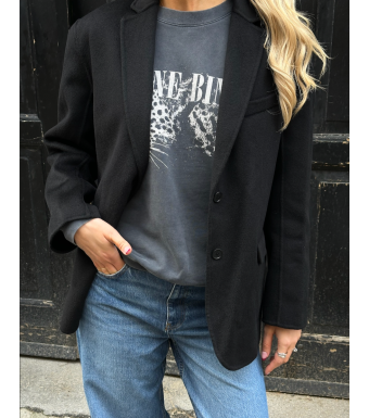 Anine Bing Quinn Blazer Cashmere Blend, Black