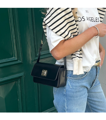 ANINE BING Elly Crossbody Bag A-13-10242, High Shine Black