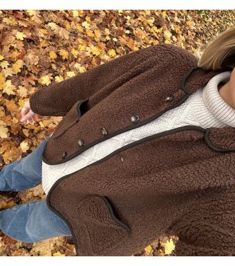 Tiffany Clothing Malou Teddy Jakcet/cardigan, Light Brown