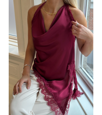 Opal Studio Lucia Lace Top, Fuchsia