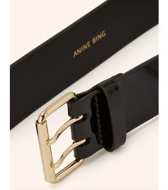 Anine Bing Mila Belt, Black Patent