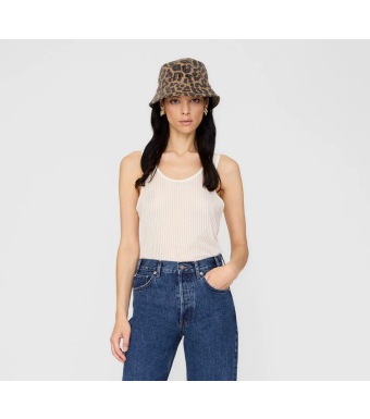 Anine Bing Nicks Bucket Hat, Black And Brown Leopard