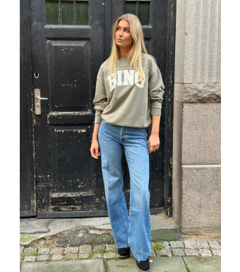 Anine Bing Trenton Sweatshirt Bing, Washed Olive