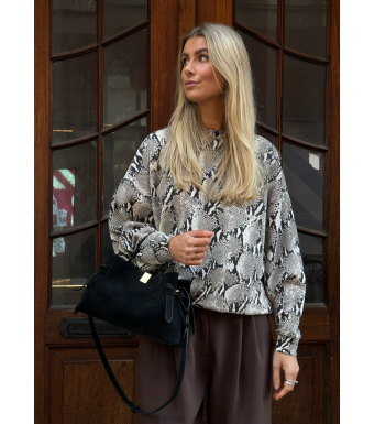 Anine Bing Miles Sweatshirt, Washed Python