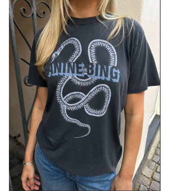 Anine Bing Lili Tee Snake, Washed Black